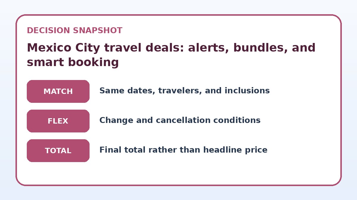Decision guide for Mexico City travel deals: alerts, bundles, and smart booking