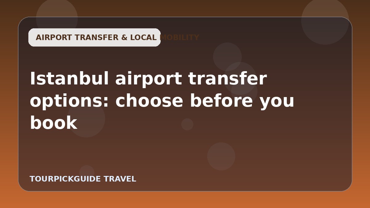 Visual guide for Istanbul airport transfer options: choose before you book