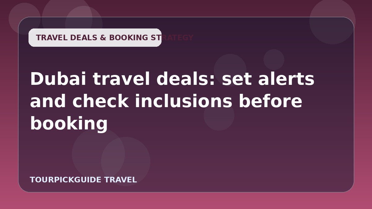 Visual guide for Dubai travel deals: set alerts and check inclusions before booking