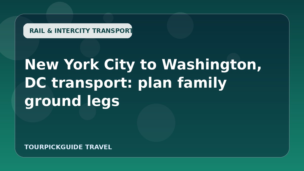 Visual guide for New York City to Washington, DC transport: plan family ground legs