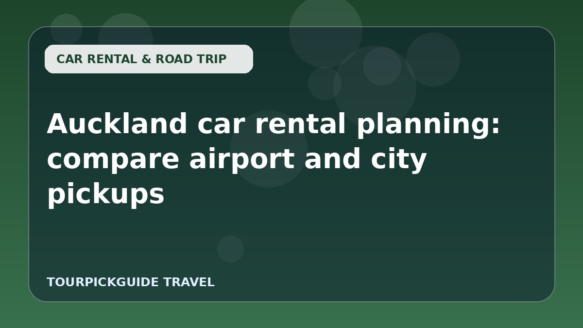 Visual guide for Auckland car rental planning: compare airport and city pickups