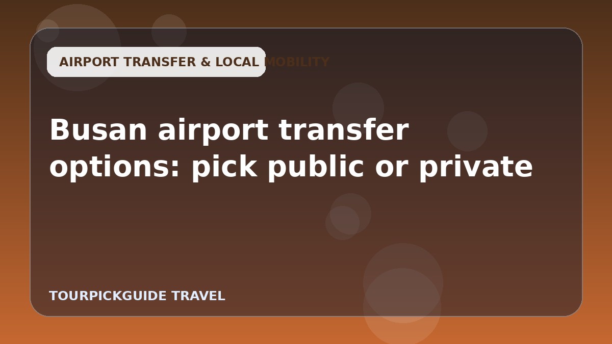 Visual guide for Busan airport transfer options: pick public or private