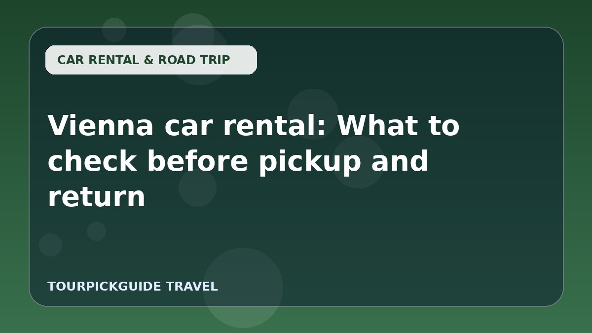 Visual guide for Vienna car rental: What to check before pickup and return