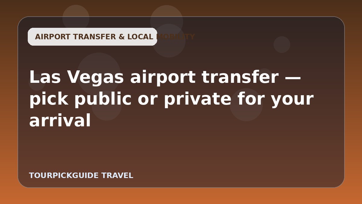 Las Vegas airport transfer — pick public or private for your arrival