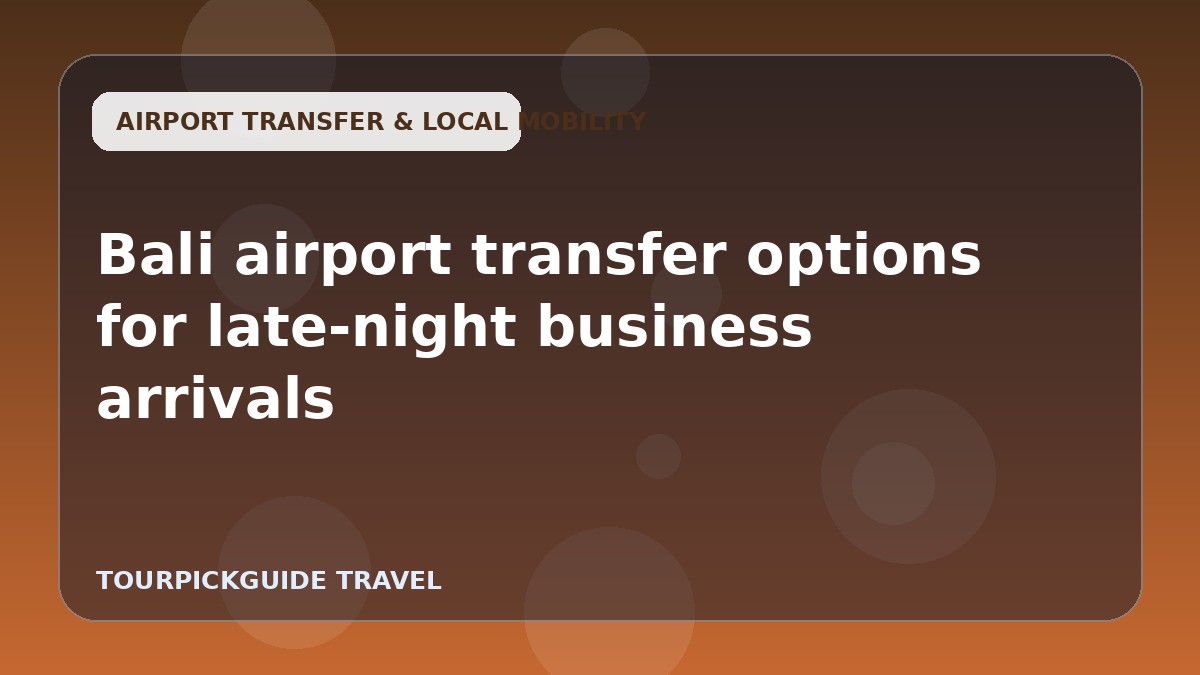 Bali airport transfer options for late-night business arrivals
