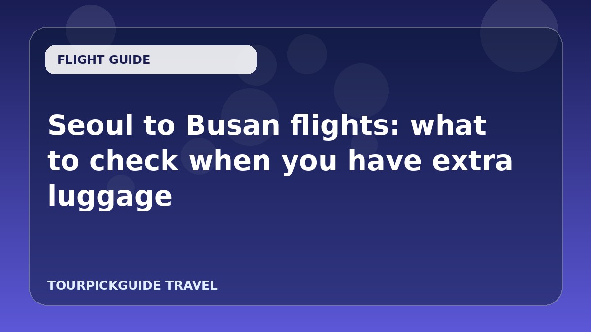 Visual guide for Seoul to Busan flights: what to check when you have extra luggage