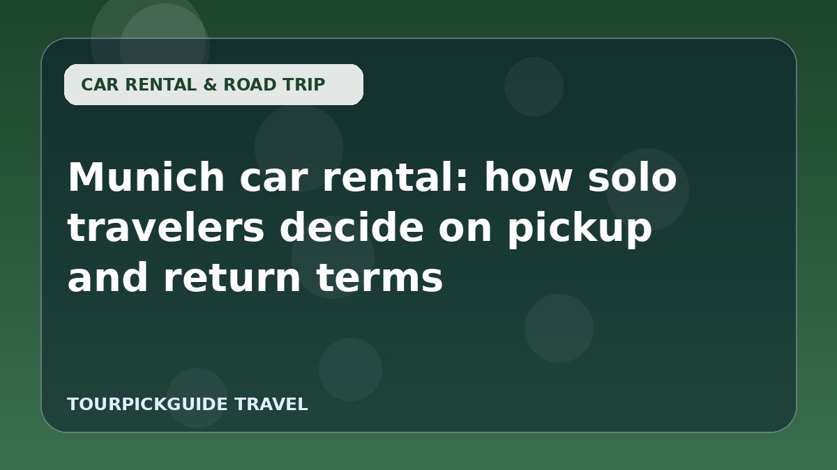 Visual guide for Munich car rental: how solo travelers decide on pickup and return terms