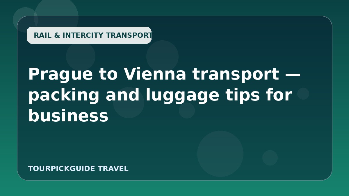 Visual guide for Prague to Vienna transport — packing and luggage tips for business