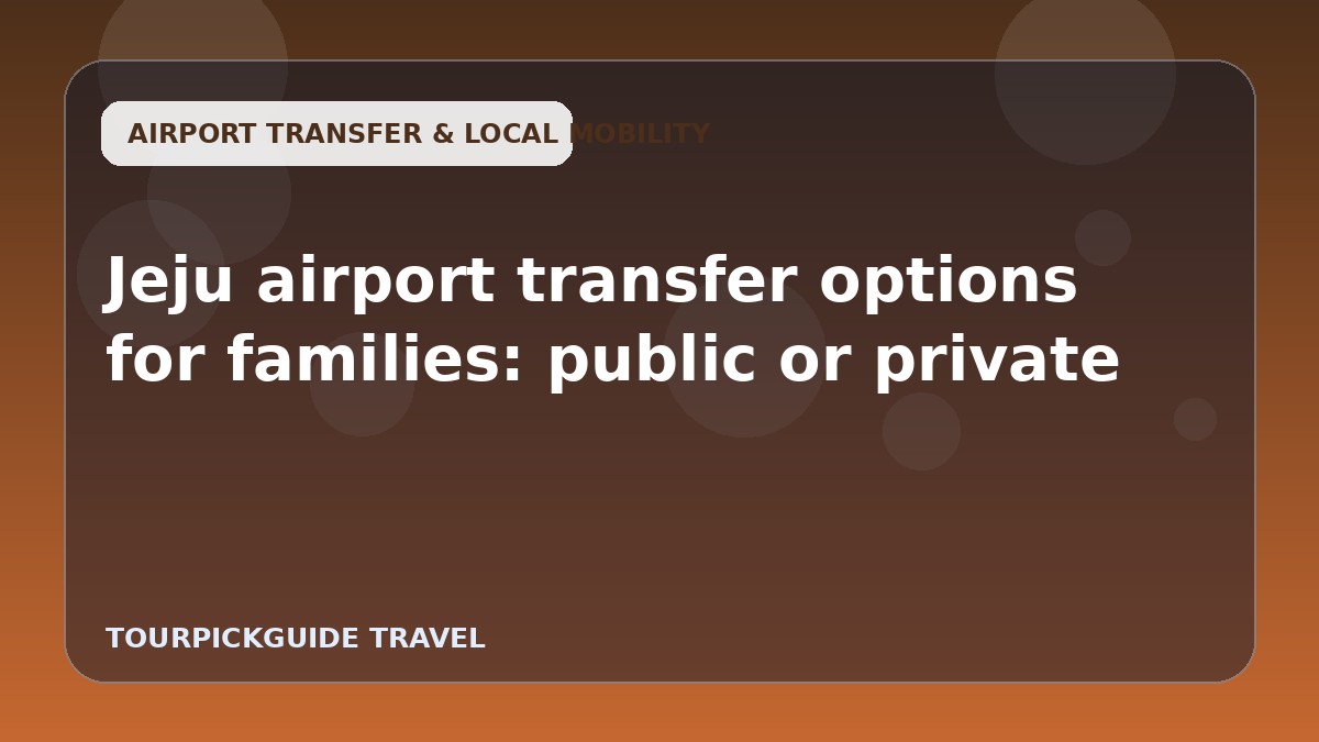 Visual guide for Jeju airport transfer options for families: public or private