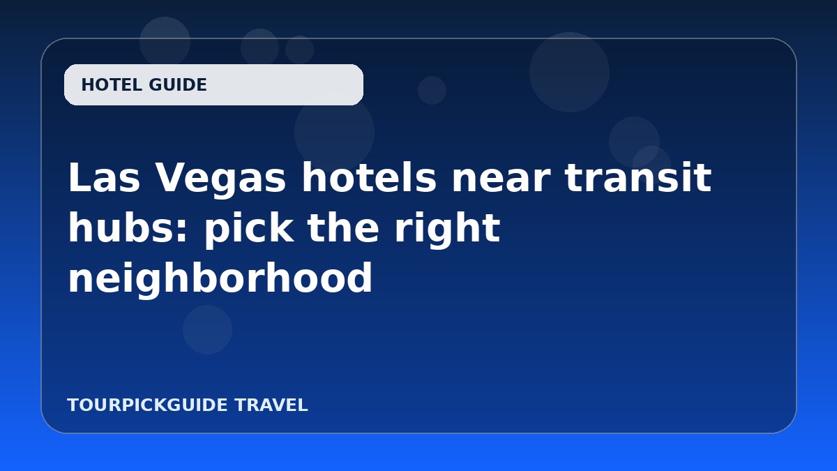 Las Vegas hotels near transit hubs: pick the right neighborhood