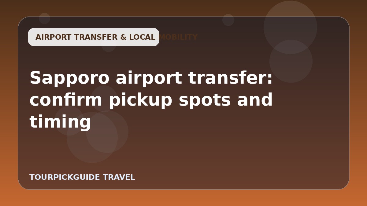 Visual guide for Sapporo airport transfer: confirm pickup spots and timing
