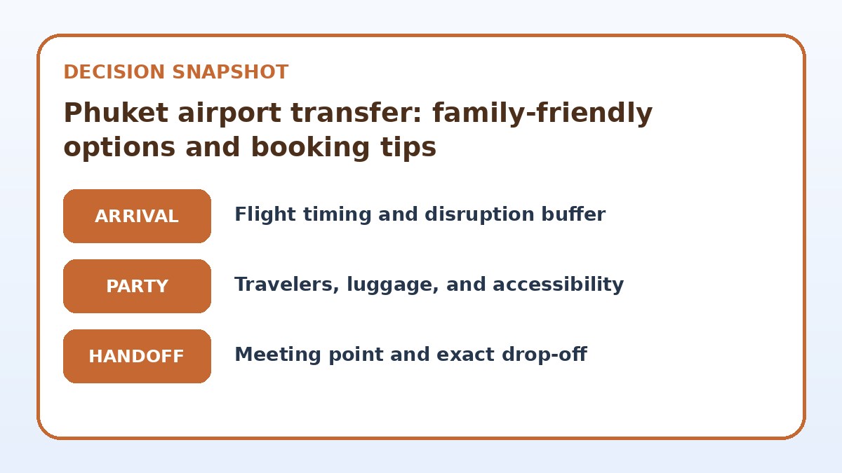 Decision guide for Phuket airport transfer: family-friendly options and booking tips