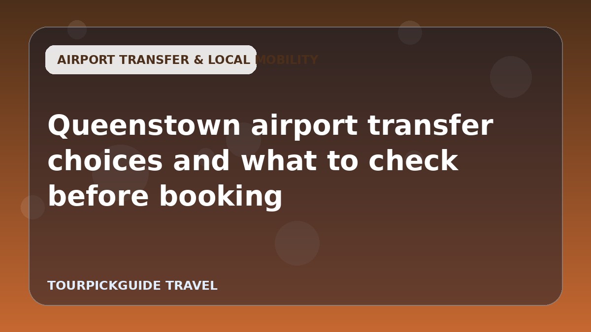 Visual guide for Queenstown airport transfer choices and what to check before booking