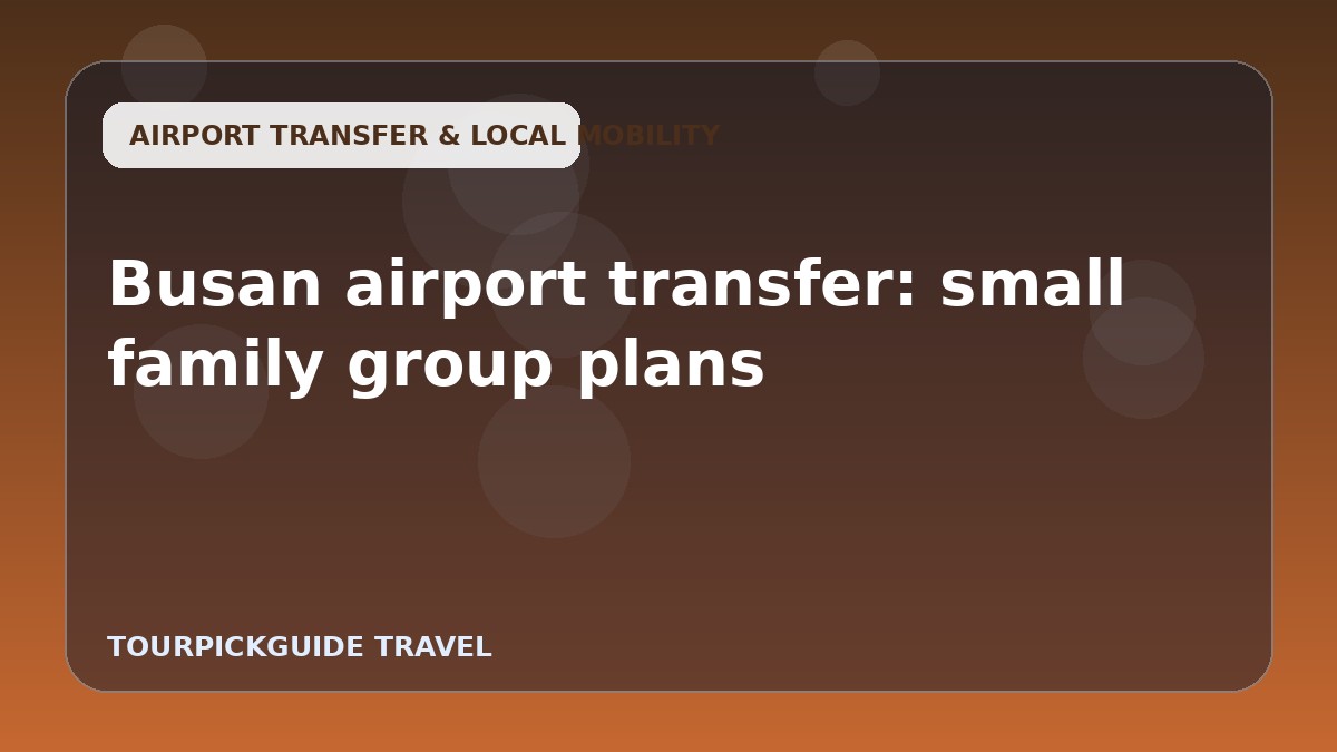 Visual guide for Busan airport transfer: small family group plans