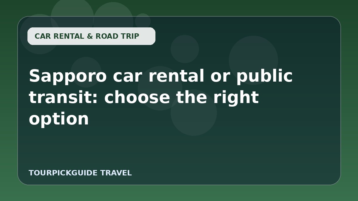 Visual guide for Sapporo car rental or public transit: choose the right option