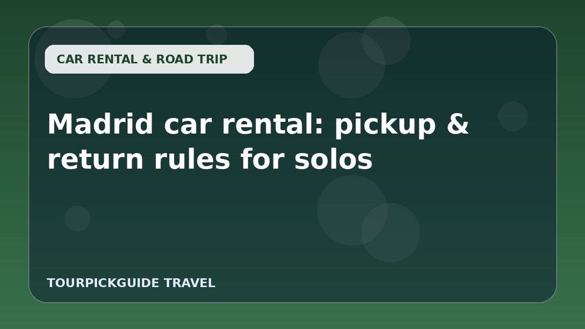Madrid car rental: pickup & return rules for solos