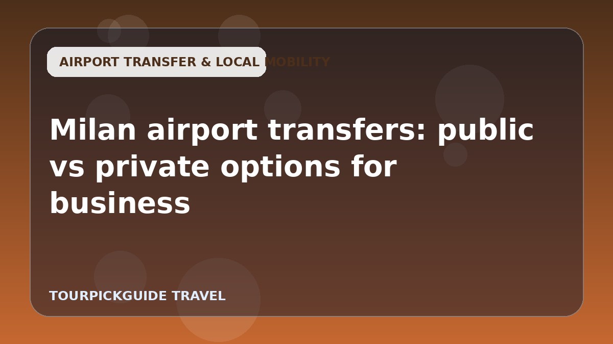 Milan airport transfers: public vs private options for business