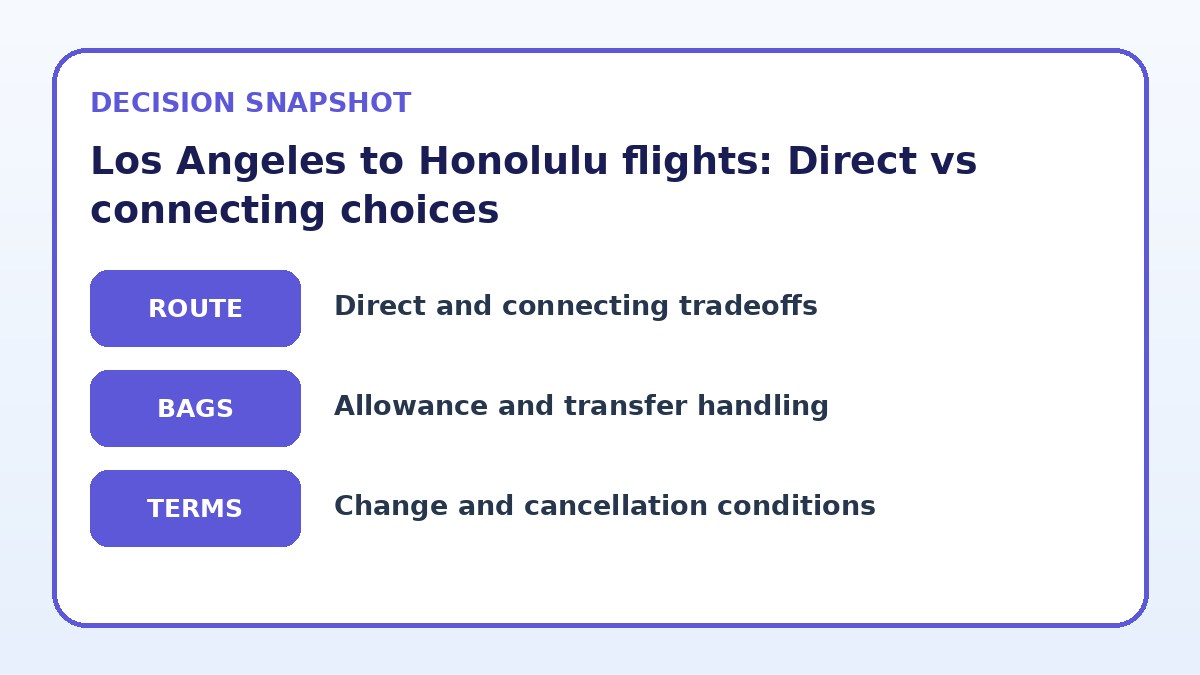 Decision guide for Los Angeles to Honolulu flights: Direct vs connecting choices