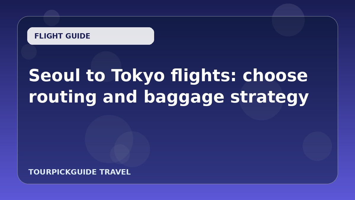 Seoul to Tokyo flights: choose routing and baggage strategy