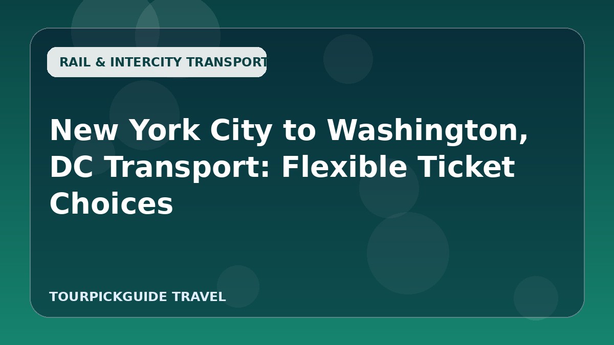 Visual guide for New York City to Washington, DC Transport: Flexible Ticket Choices