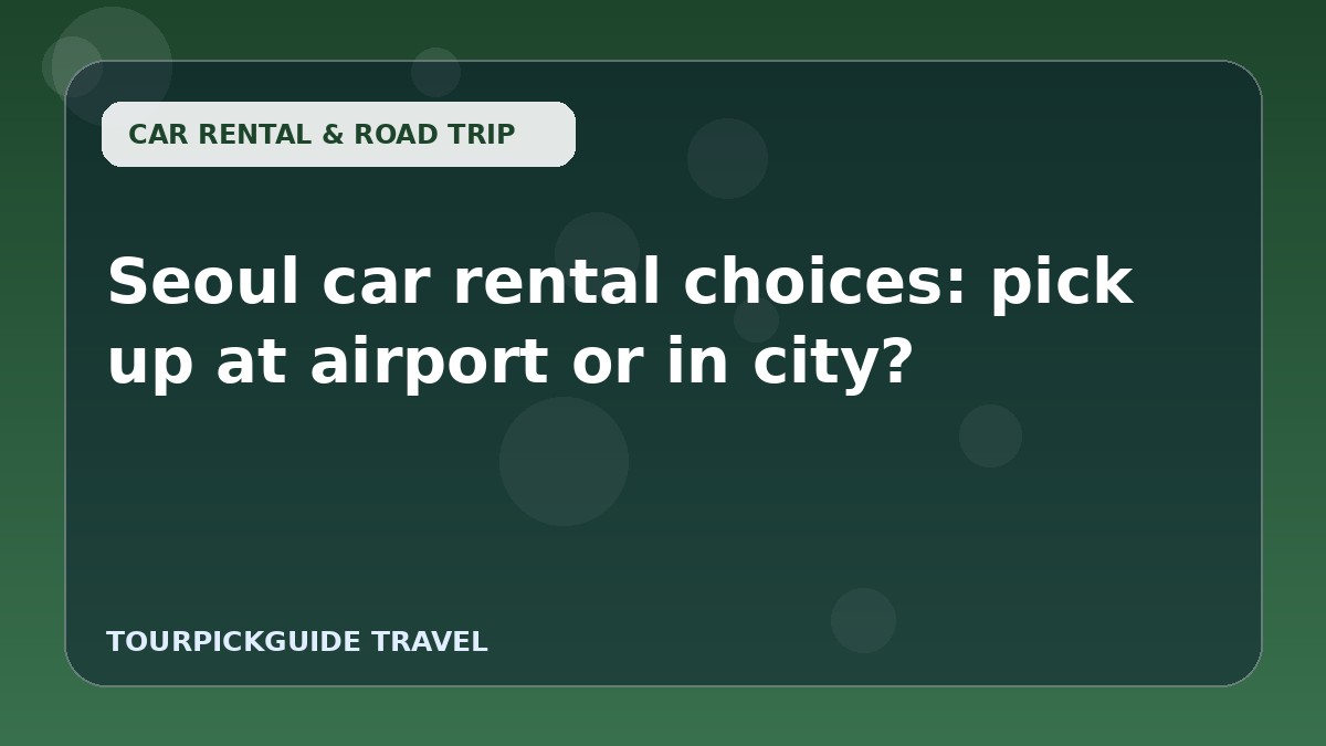 Visual guide for Seoul car rental choices: pick up at airport or in city?