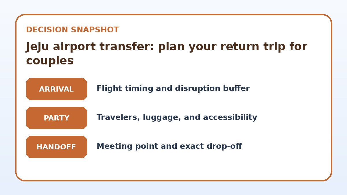 Decision guide for Jeju airport transfer: plan your return trip for couples