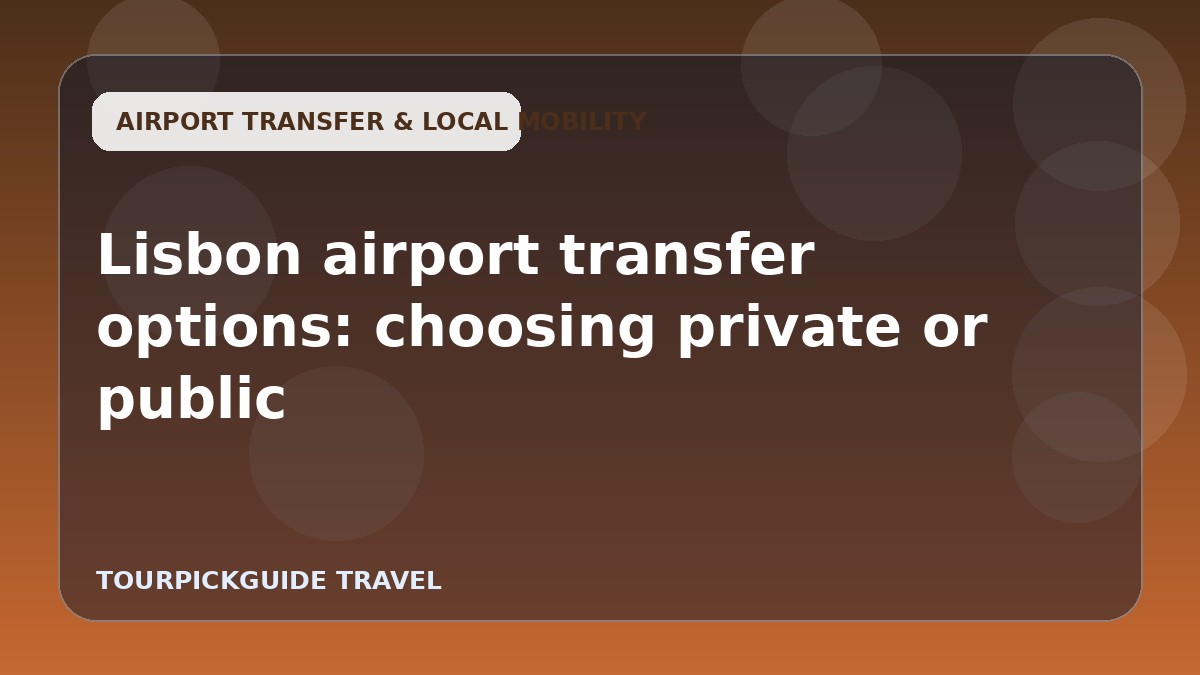 Lisbon airport transfer options: choosing private or public