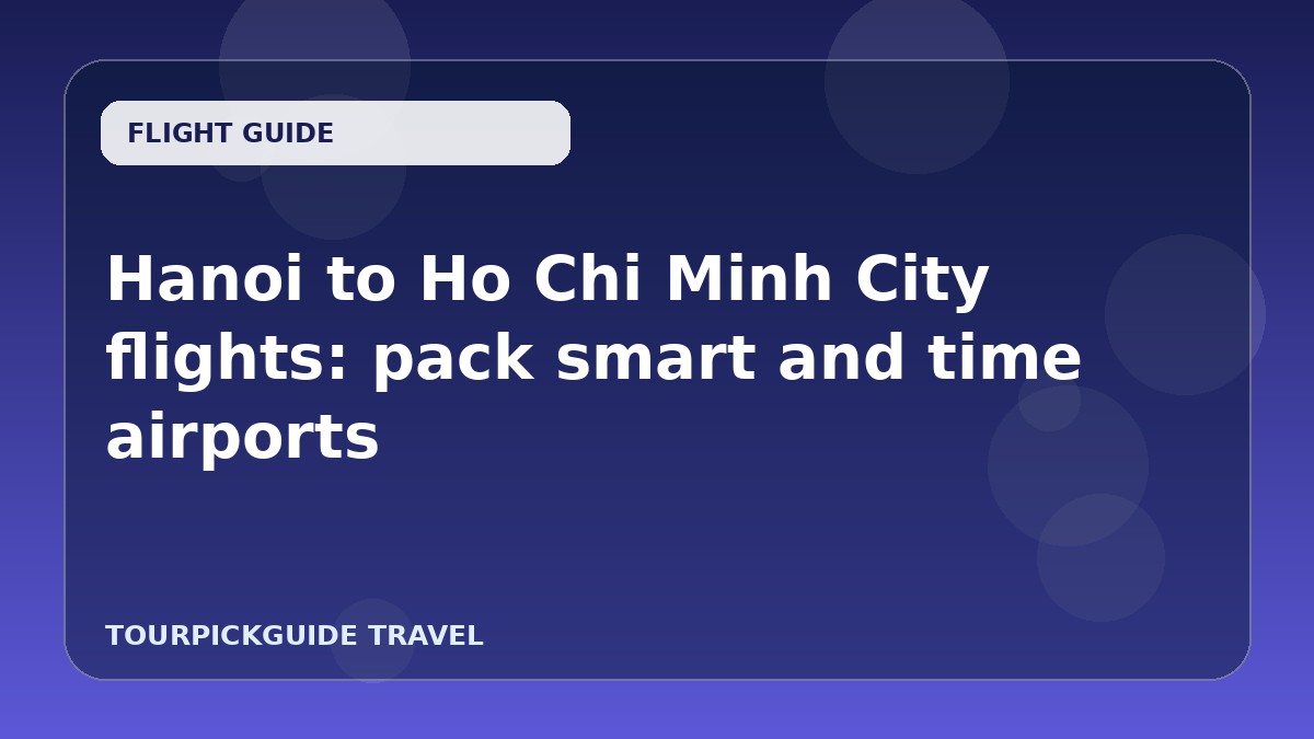 Hanoi to Ho Chi Minh City flights: pack smart and time airports