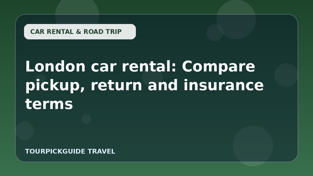 Visual guide for London car rental: Compare pickup, return and insurance terms