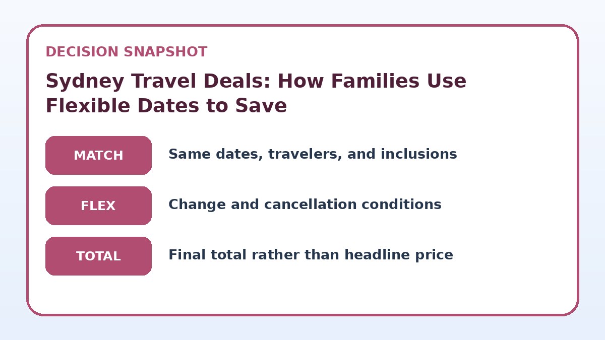 Decision guide for Sydney Travel Deals: How Families Use Flexible Dates to Save