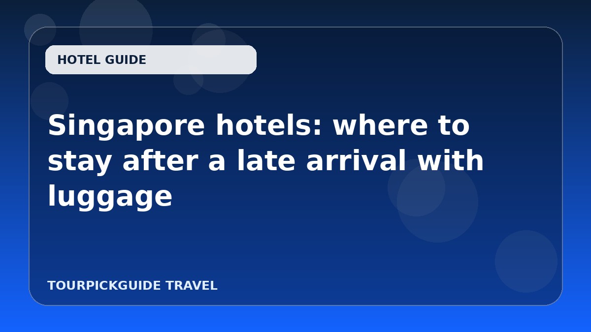 Singapore hotels: where to stay after a late arrival with luggage