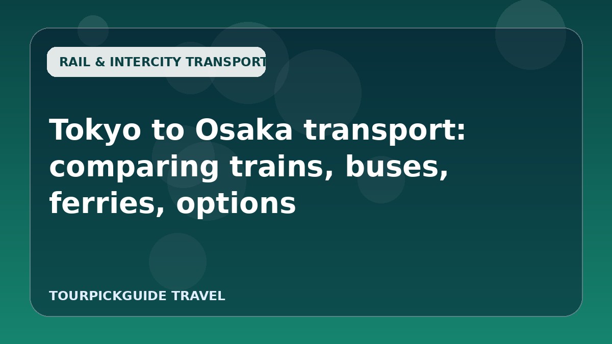 Tokyo to Osaka transport: comparing trains, buses, ferries, options