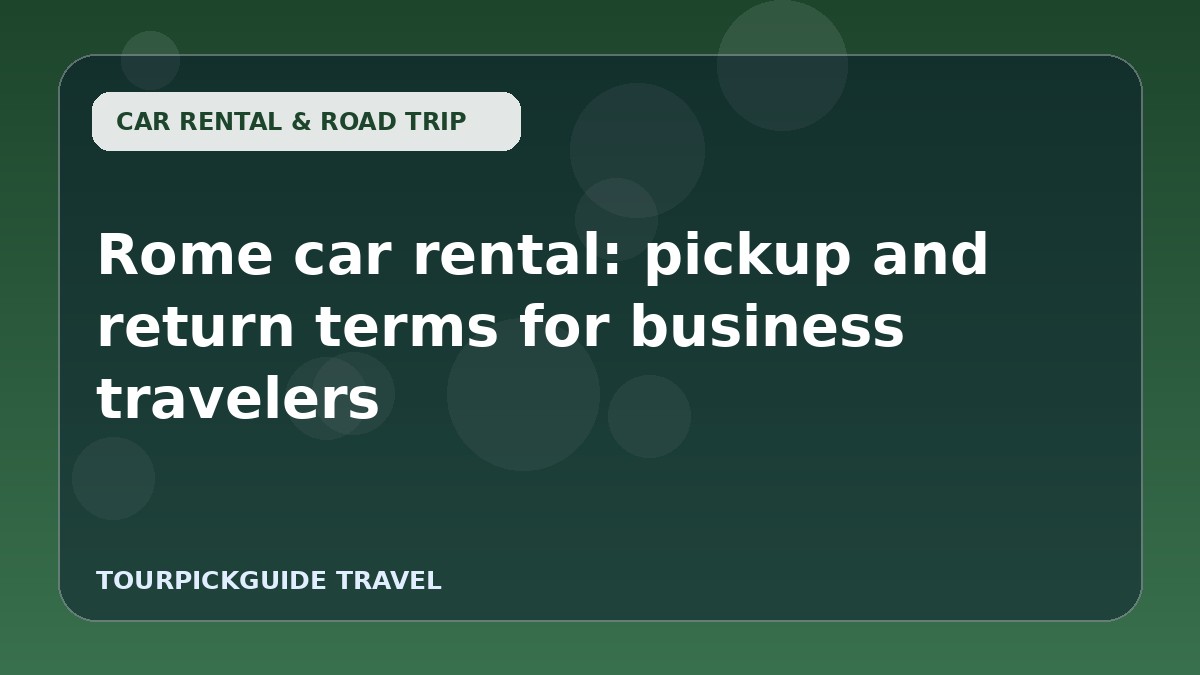 Rome car rental: pickup and return terms for business travelers