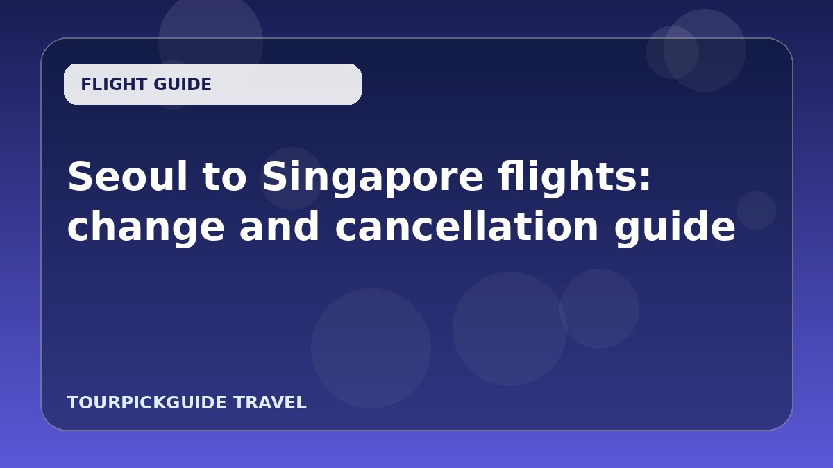 Visual guide for Seoul to Singapore flights: change and cancellation guide