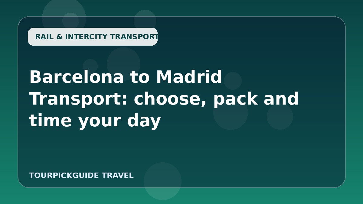 Visual guide for Barcelona to Madrid Transport: choose, pack and time your day