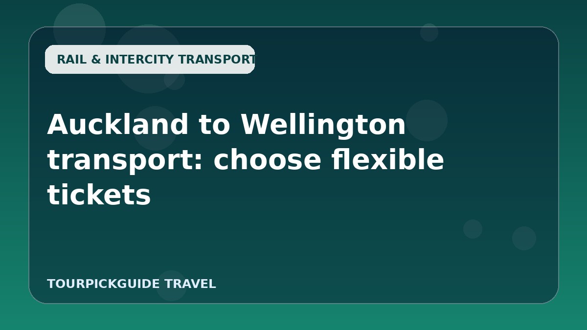 Auckland to Wellington transport: choose flexible tickets