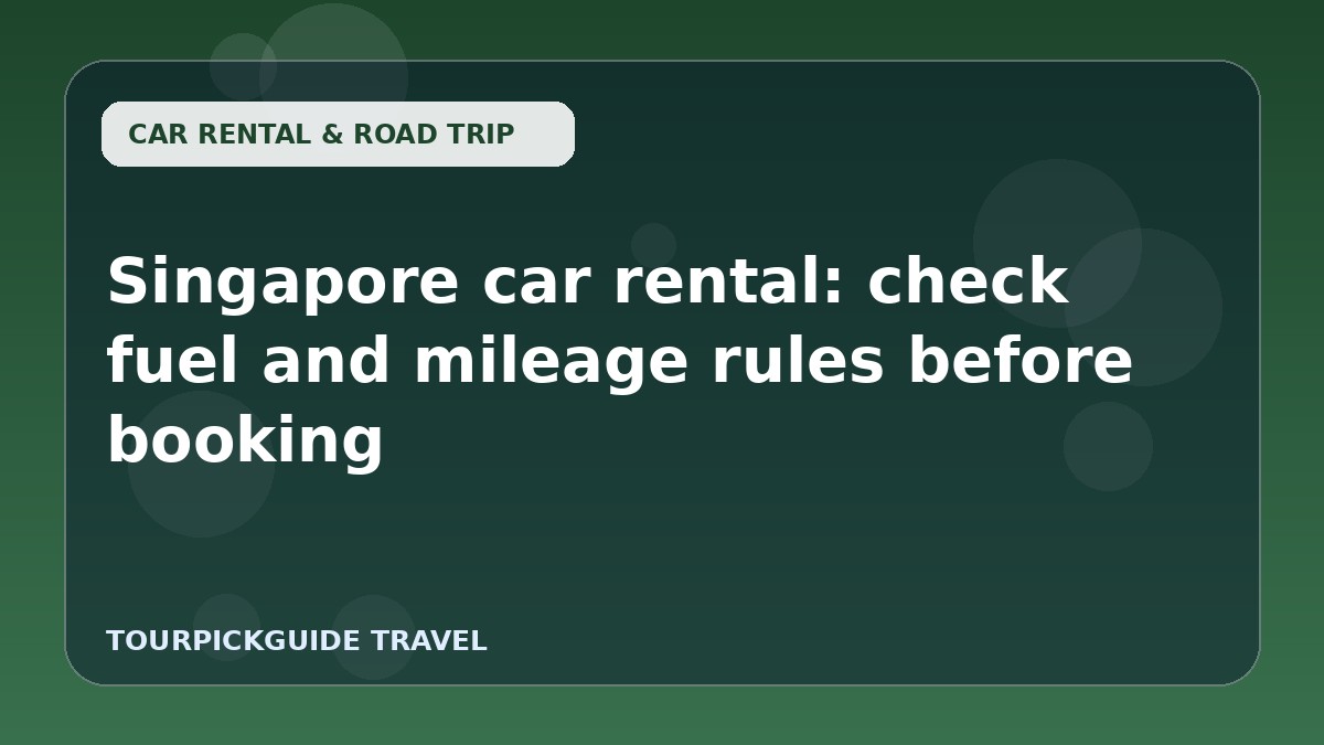 Singapore car rental: check fuel and mileage rules before booking