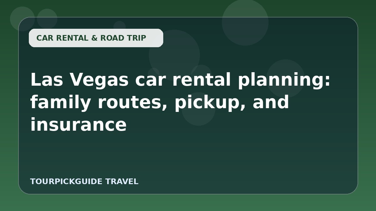 Las Vegas car rental planning: family routes, pickup, and insurance
