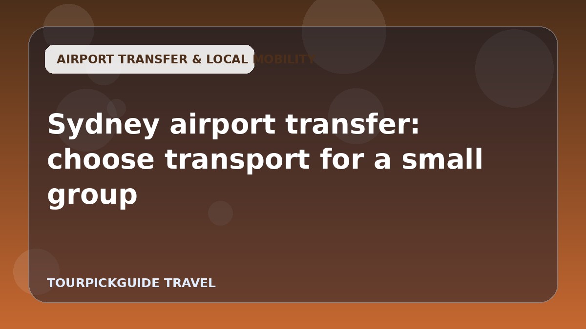 Visual guide for Sydney airport transfer: choose transport for a small group