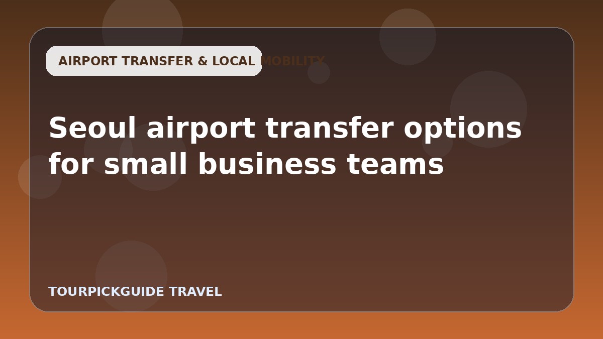 Visual guide for Seoul airport transfer options for small business teams