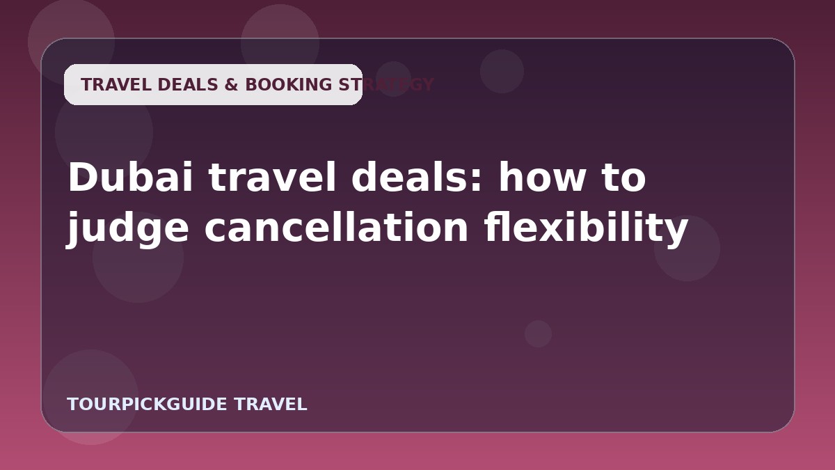 Dubai travel deals: how to judge cancellation flexibility