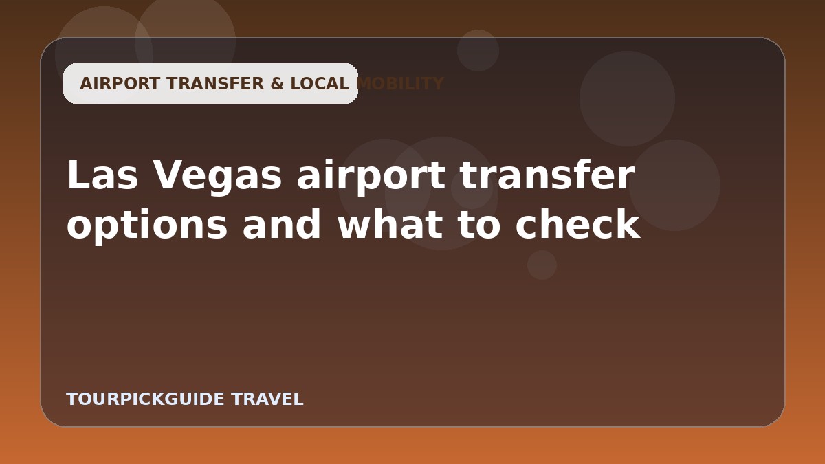 Visual guide for Las Vegas airport transfer options and what to check
