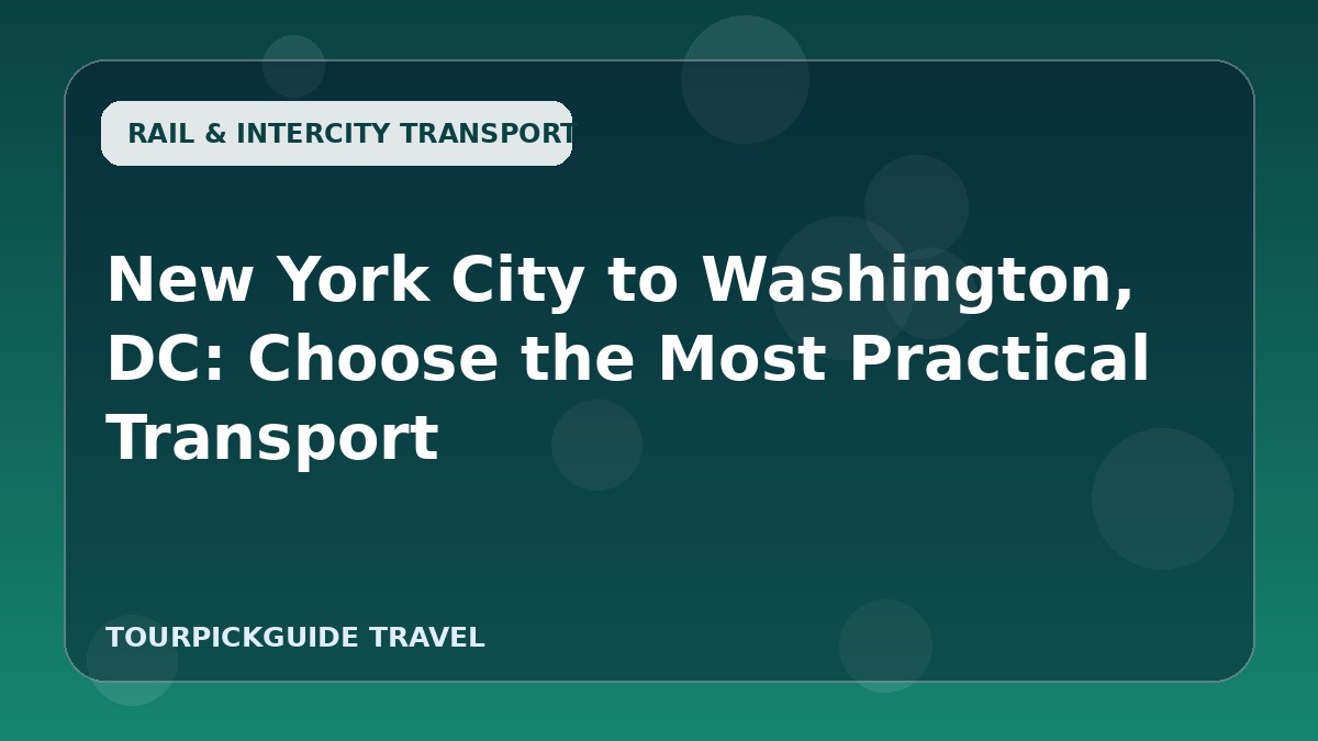 New York City to Washington, DC: Choose the Most Practical Transport