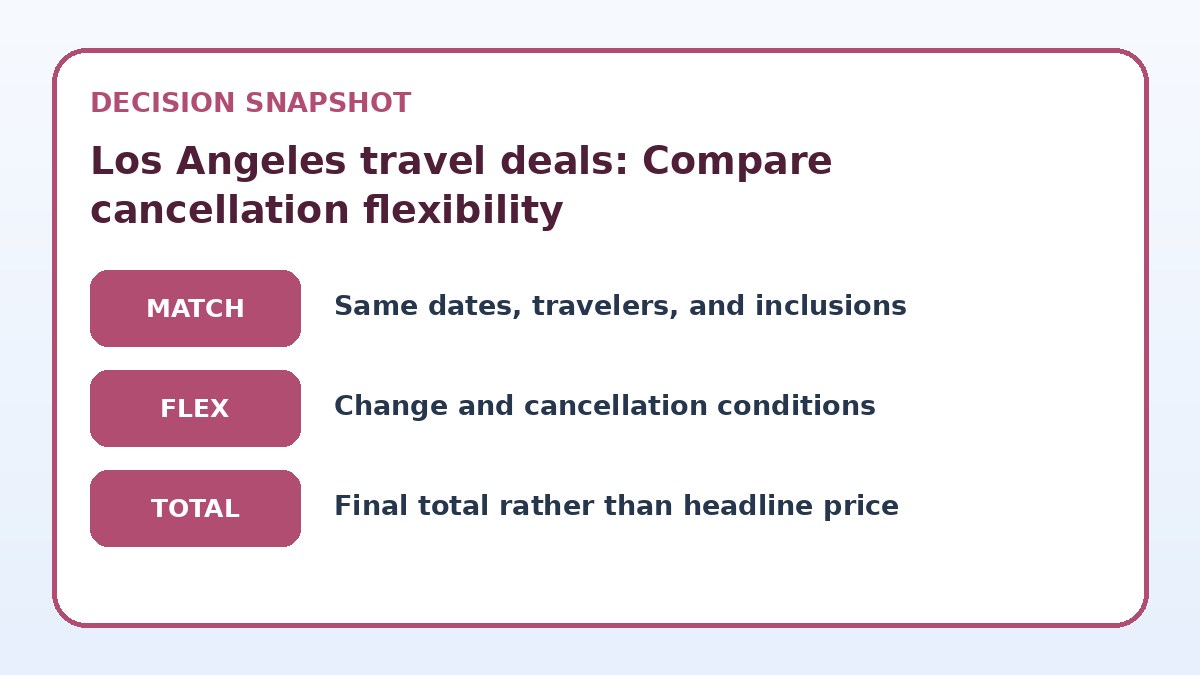 Decision guide for Los Angeles travel deals: Compare cancellation flexibility
