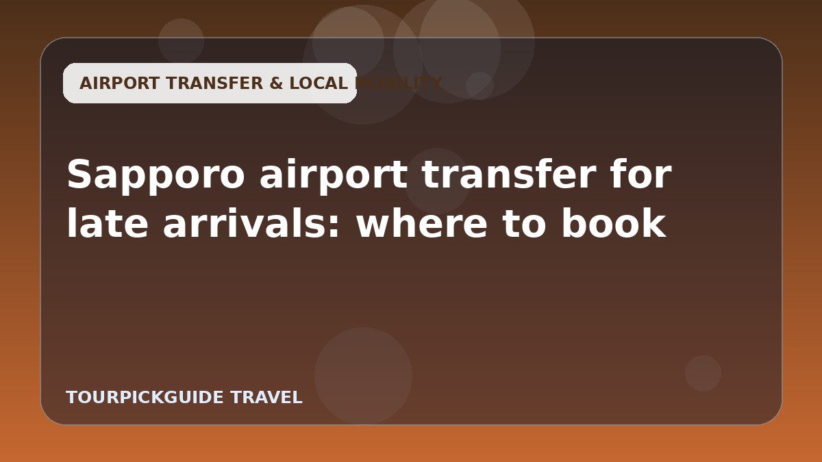 Sapporo airport transfer for late arrivals: where to book