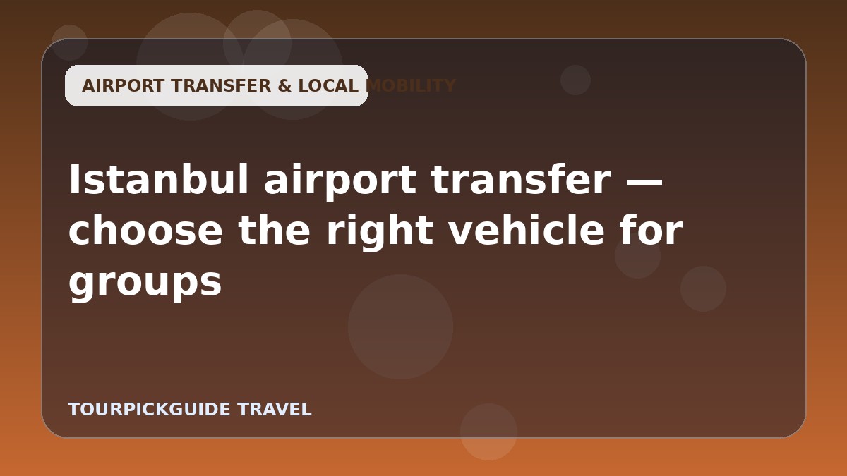 Visual guide for Istanbul airport transfer — choose the right vehicle for groups