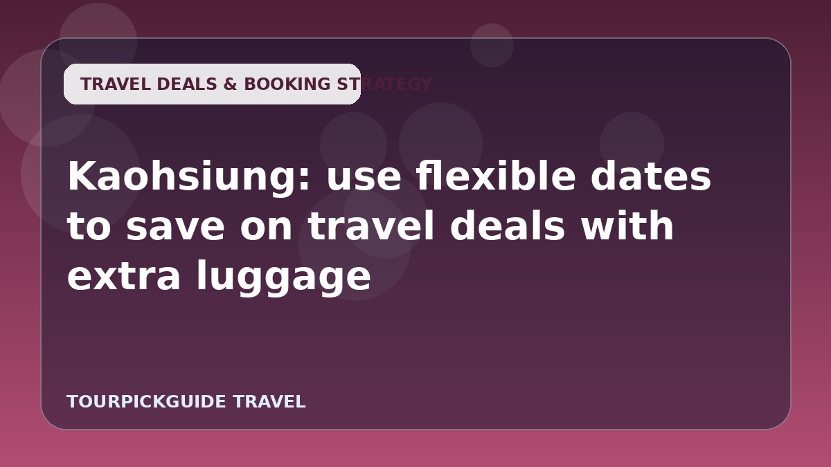 Visual guide for Kaohsiung: use flexible dates to save on travel deals with extra luggage