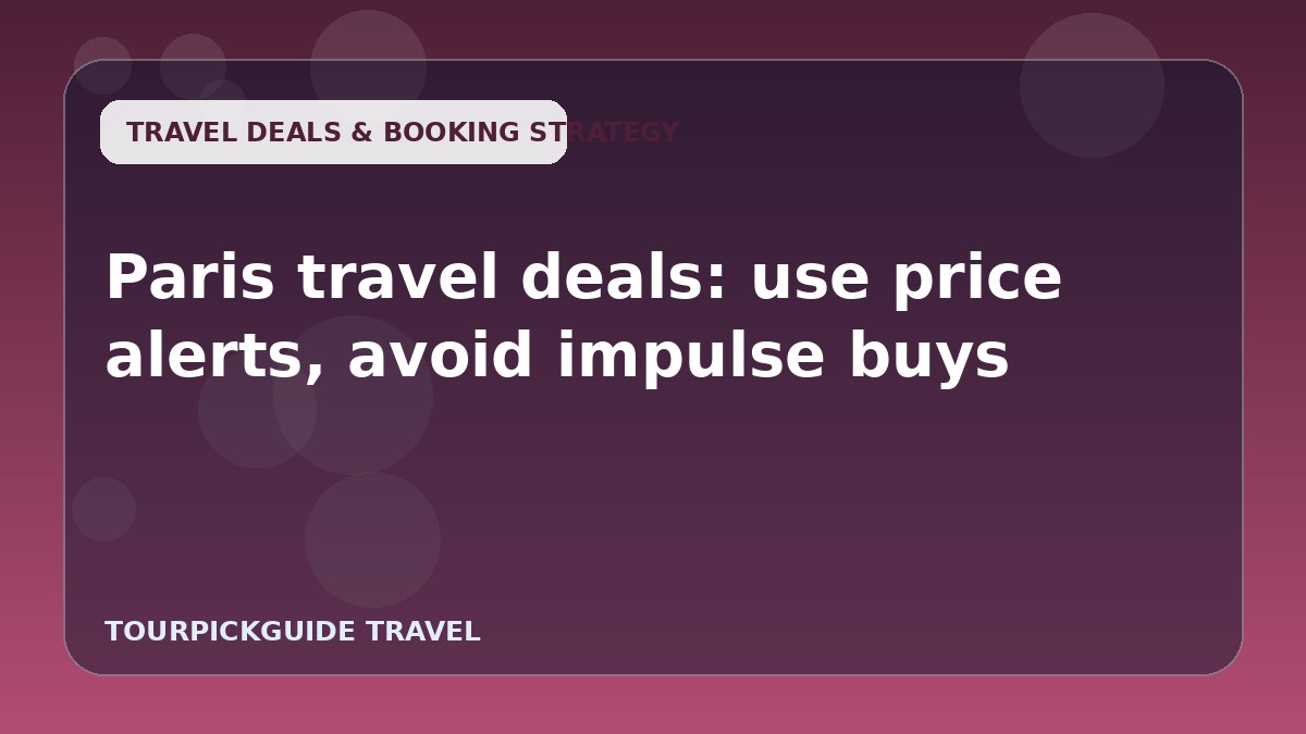 Paris travel deals: use price alerts, avoid impulse buys