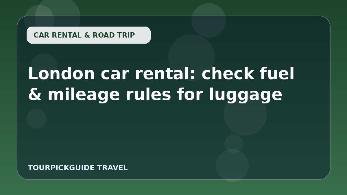 Visual guide for London car rental: check fuel & mileage rules for luggage