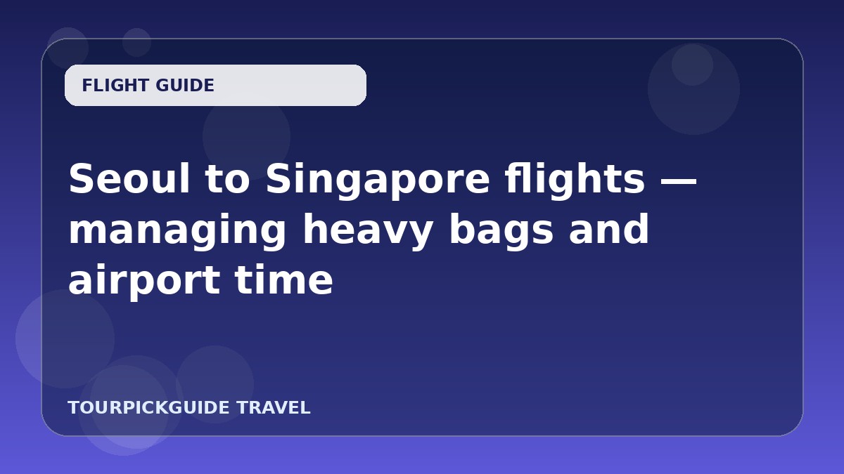 Seoul to Singapore flights — managing heavy bags and airport time